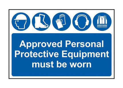 Scan Approved PPE Must Be Worn - PVC Sign 600 x 400mm Scan - RockBottom Nothampton