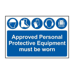 Scan Approved PPE Must Be Worn - PVC Sign 600 x 400mm Scan - RockBottom Nothampton