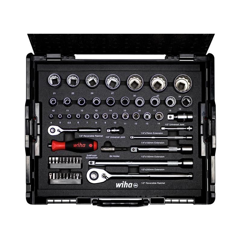 Wiha 1/4in & 1/2in Nut Driver & Bit Set, 60 Piece (inc. Case) Wiha - RockBottom Northampton