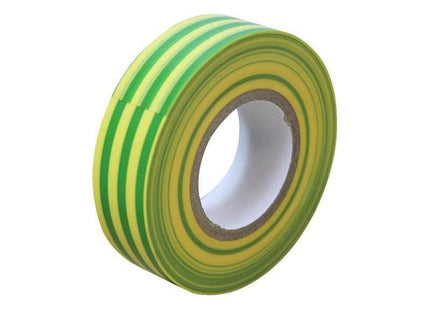 Faithfull PVC Electrical Tape Green / Yellow 19mm x 20m Faithfull - RockBottom Northampton