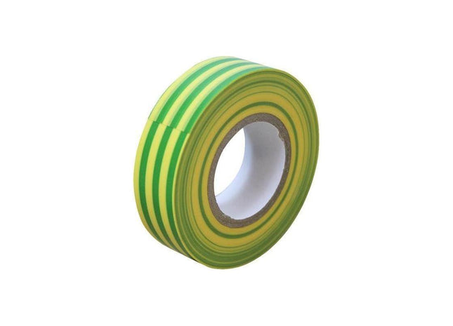 Faithfull PVC Electrical Tape Green / Yellow 19mm x 20m Faithfull - RockBottom Northampton