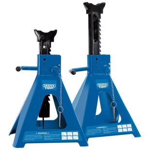 Draper Pneumatic Rise Ratcheting Axle Stands, 10 Tonne (Pair) 01815 Draper - Town Tools 