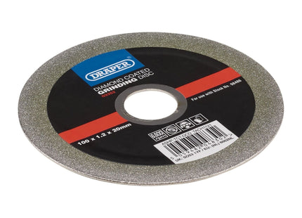 Draper Diamond-Coated Grinding Disc, 100 x 1.2 x 20mm 03352 Draper - Town Tools 