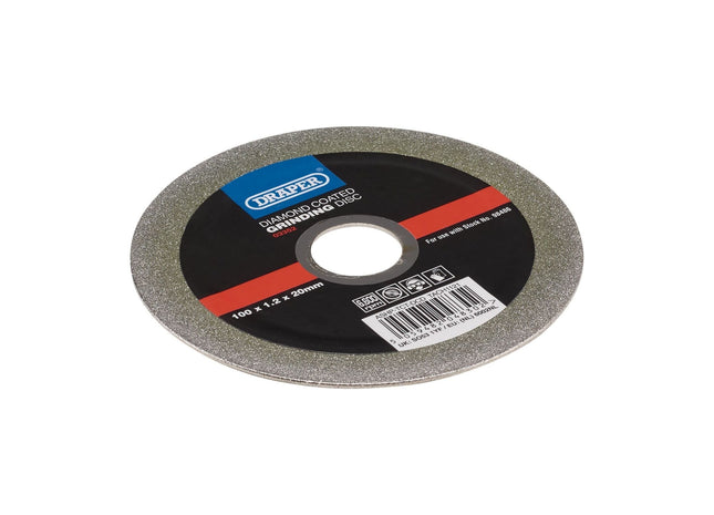 Draper Diamond-Coated Grinding Disc, 100 x 1.2 x 20mm 03352 Draper - Town Tools 