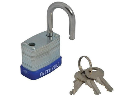 Faithfull Laminated Steel Padlock 30mm 3 Keys Faithfull - RockBottom Northampton
