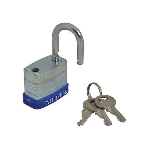 Faithfull Laminated Steel Padlock 30mm 3 Keys Faithfull - RockBottom Northampton