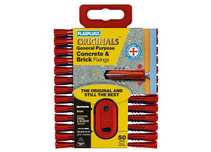 Plasplugs SGP550 Originals™ General-Purpose Fixings (Pack 50) Plasplugs - RockBottom Nothampton