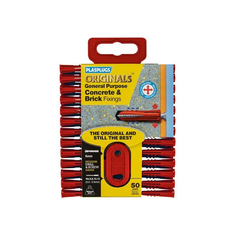Plasplugs SGP550 Originals™ General-Purpose Fixings (Pack 50) Plasplugs - RockBottom Nothampton