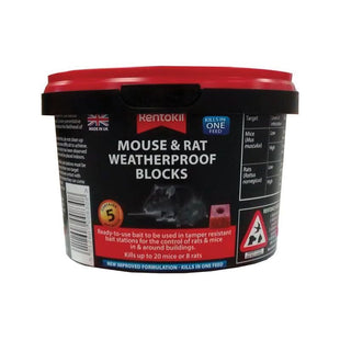 Rentokil Rat & Mouse Weatherproof Blocks (Tub of 5) Rentokil - RockBottom Nothampton