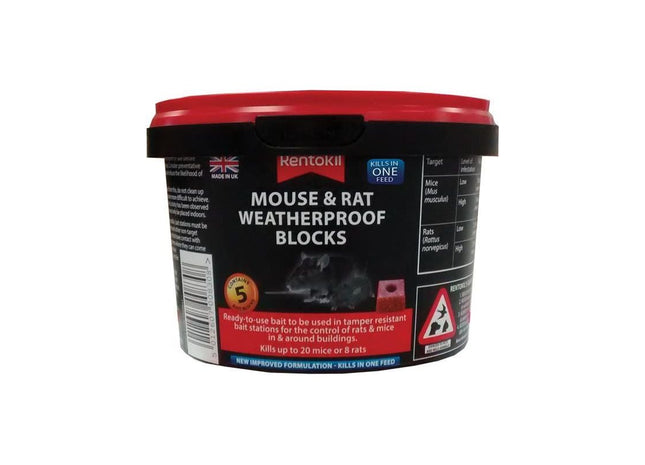 Rentokil Rat & Mouse Weatherproof Blocks (Tub of 5) Rentokil - RockBottom Nothampton