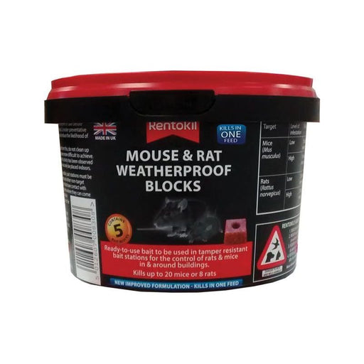 Rentokil Rat & Mouse Weatherproof Blocks (Tub of 5) Rentokil - RockBottom Nothampton