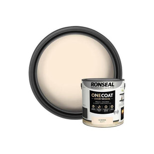 Ronseal One Coat Everywhere Interior Paint Almond Matt 2.5 litre Ronseal - RockBottom Nothampton