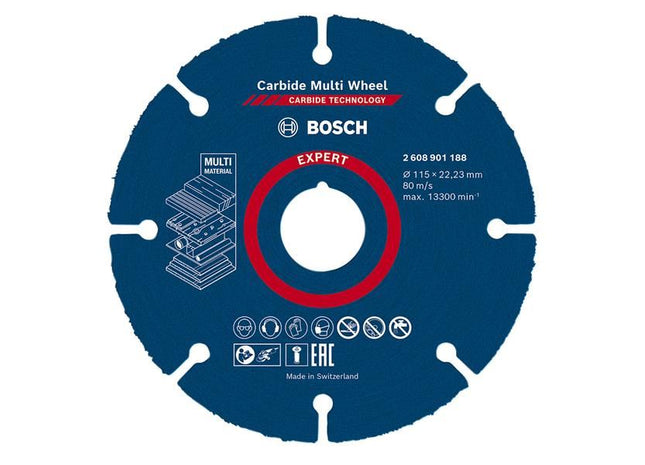 Bosch Powertool Accessories EXPERT Carbide Multi Wheel Cutting Disc 115 x 22.23mm Bosch Powertool Accessories - RockBottom Northampton
