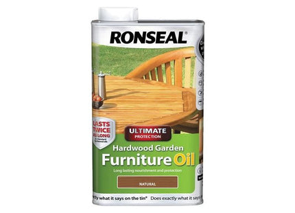 Ronseal Ultimate Protection Hardwood Garden Furniture Oil Natural 1 litre Ronseal - RockBottom Nothampton