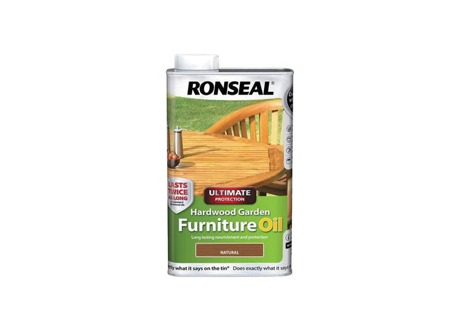 Ronseal Ultimate Protection Hardwood Garden Furniture Oil Natural 1 litre Ronseal - RockBottom Nothampton