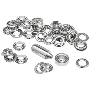 Rapid Eyelets 12 x 23mm (25) + Metal 2 Piece Anvil Rapid - RockBottom Nothampton