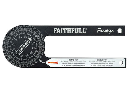 Faithfull Prestige Mitre Saw Protractor Black Aluminium Faithfull - RockBottom Northampton
