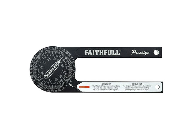 Faithfull Prestige Mitre Saw Protractor Black Aluminium Faithfull - RockBottom Northampton