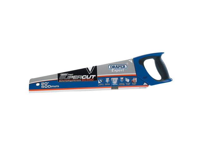 Draper Supercut Soft Grip Hardpoint Handsaw, 500mm/20", 11tpi/12ppi 49288 Draper - Town Tools 