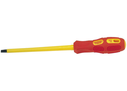 Draper VDE Approved Fully Insulated Plain Slot Screwdriver, 6.5 x 150mm (Sold Lo Draper - Town Tools 