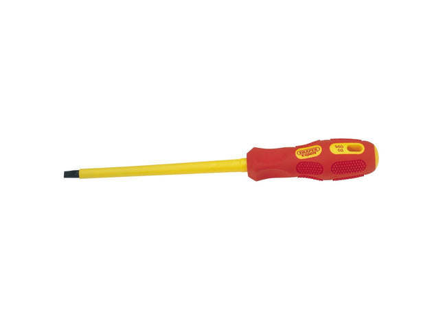 Draper VDE Approved Fully Insulated Plain Slot Screwdriver, 6.5 x 150mm (Sold Lo Draper - Town Tools 