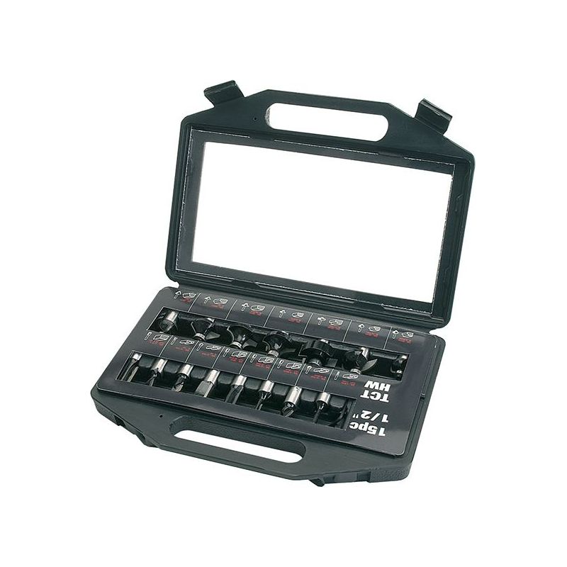 Trend SET/SS9TC 1/2in TCT Router Bit Starter Set, 15 Piece Trend - RockBottom Northampton