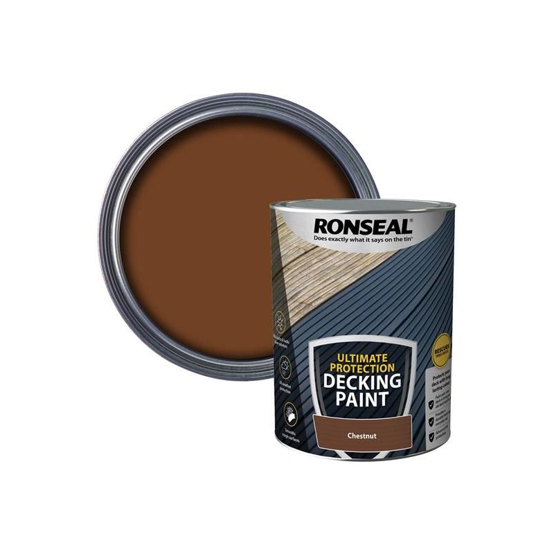 Ronseal Ultimate Protection Decking Paint Chestnut 5 litre Ronseal - RockBottom Nothampton