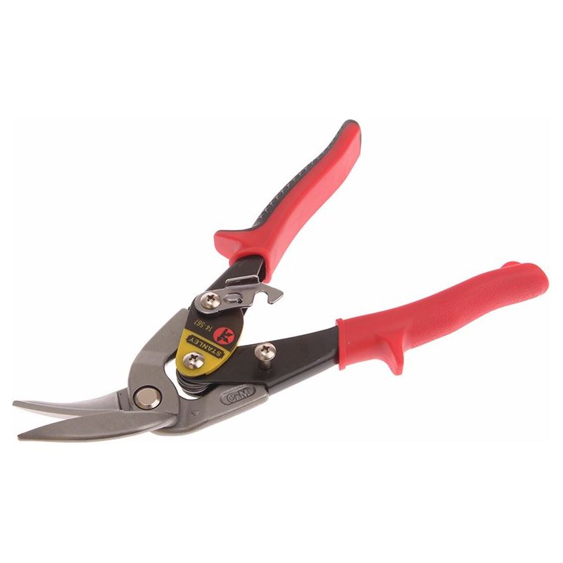 Stanley® Hand Tools Red Offset Aviation Snips Left Cut 250mm (10in) STANLEY® Hand Tools - RockBottom Nothampton