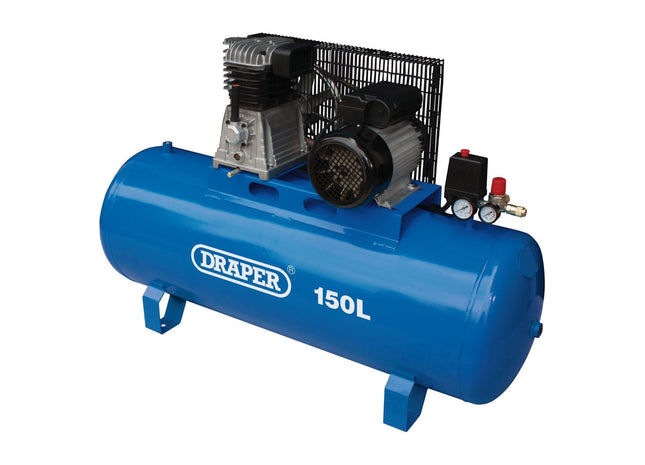 Draper Stationary Belt-Driven Air Compressor, 150L, 2.2kW 55304 Draper - Town Tools 