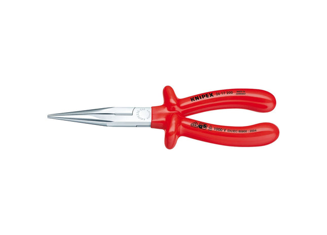 Draper Knipex 26 17 200 Fully Insulated Long Nose Pliers, 200mm 21454 Draper - Town Tools 