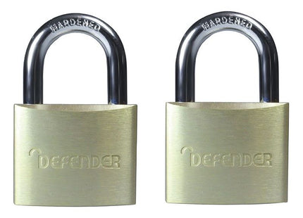 Defender Aluminium Padlock Twin Pack 40mm DEFENDER - RockBottom Northampton