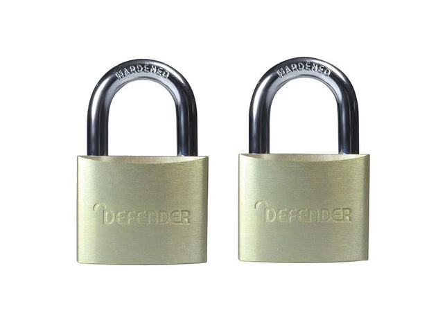 Defender Aluminium Padlock Twin Pack 40mm DEFENDER - RockBottom Northampton