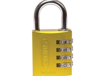 Abus Mechanical 145/40 40mm Aluminium Combination Padlock Yellow 49535 ABUS Mechanical - RockBottom Northampton 