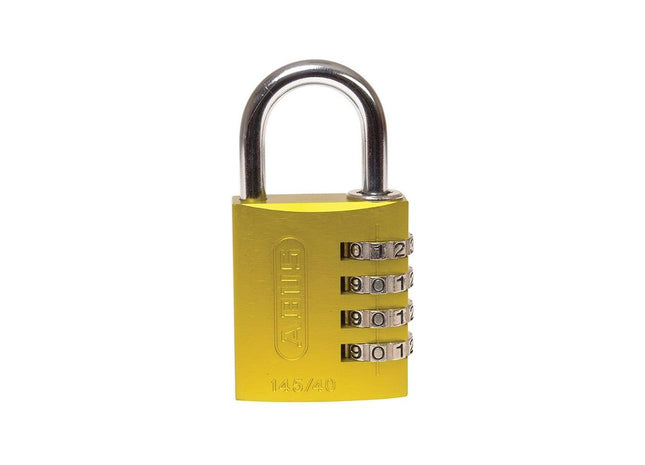 Abus Mechanical 145/40 40mm Aluminium Combination Padlock Yellow 49535 ABUS Mechanical - RockBottom Northampton 