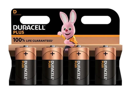 Duracell D Cell +100% Plus Power Batteries (Pack 4) Duracell - RockBottom Northampton