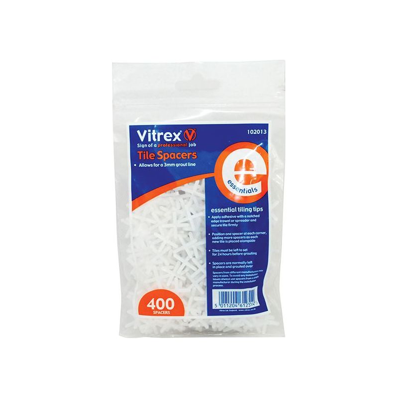 Vitrex Essential Tile Spacers 3mm (Pack 400) Vitrex - RockBottom Northampton