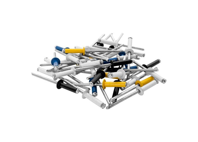 Rapid Automotive Rivets 4 x 16mm 4 Colours Blister of 32 Rapid - RockBottom Nothampton