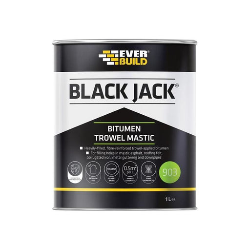 Everbuild Sika Black Jack® 903 Bitumen Trowel Mastic 1 litre Everbuild Sika - RockBottom Northamptin