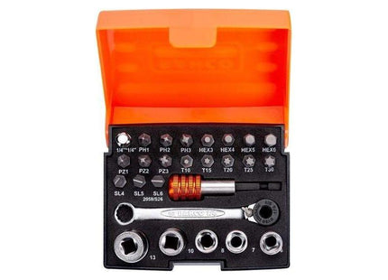 Bahco 2058/S26 1/4in Drive Ratchet Socket Set, 26 Piece Bahco - RockBottom Northampton