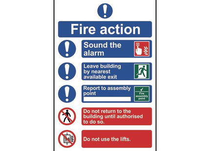 Scan Fire Action Procedure, Style 2 - PVC Sign 200 x 300mm Scan - RockBottom Nothampton
