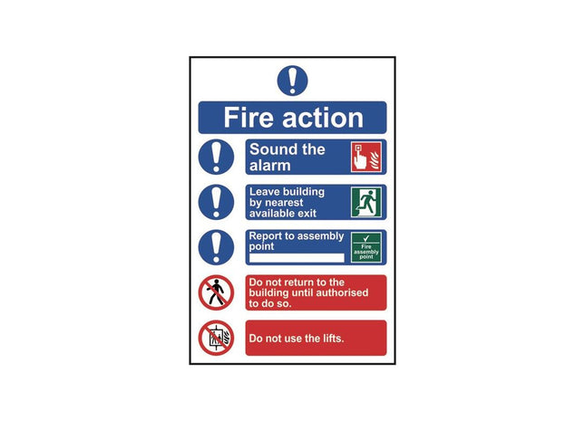 Scan Fire Action Procedure, Style 2 - PVC Sign 200 x 300mm Scan - RockBottom Nothampton