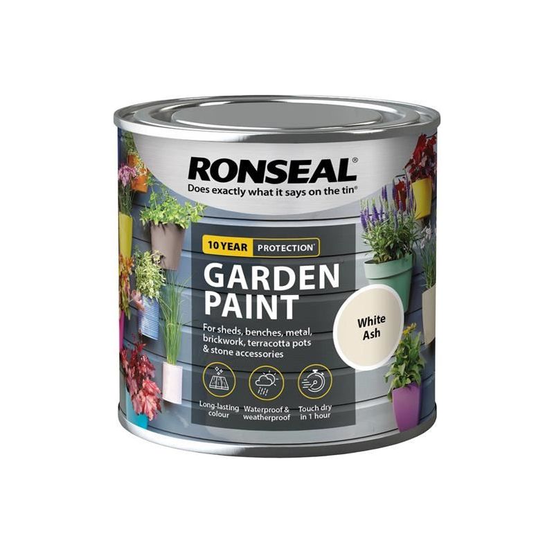 Ronseal Garden Paint White Ash 250ml Ronseal - RockBottom Nothampton