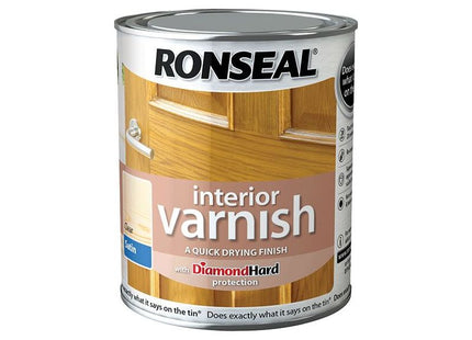 Ronseal Interior Varnish Quick Dry Satin Clear 750ml Ronseal - RockBottom Nothampton