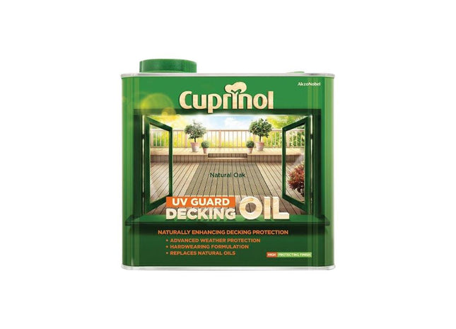 Cuprinol UV Guard Decking Oil Natural Oak 2.5 litre Cuprinol - RockBottom Northampton