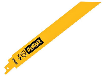 Dewalt Power Tools Bi-Metal 1in High Metal Reciprocating Blade 228mm x 18 TPI (Pack 5) DeWALT Power Tools - RockBottom Northampton