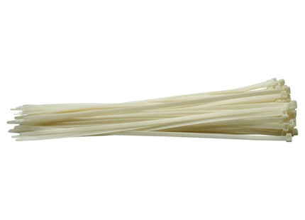 Draper Cable Ties, 8.8 x 500mm, White (Pack of 100) 70410 Draper - Town Tools 