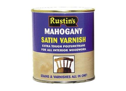 Rustins Polyurethane Varnish & Stain Satin Oak 250ml Rustins - RockBottom Nothampton