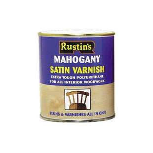 Rustins Polyurethane Varnish & Stain Satin Oak 250ml Rustins - RockBottom Nothampton