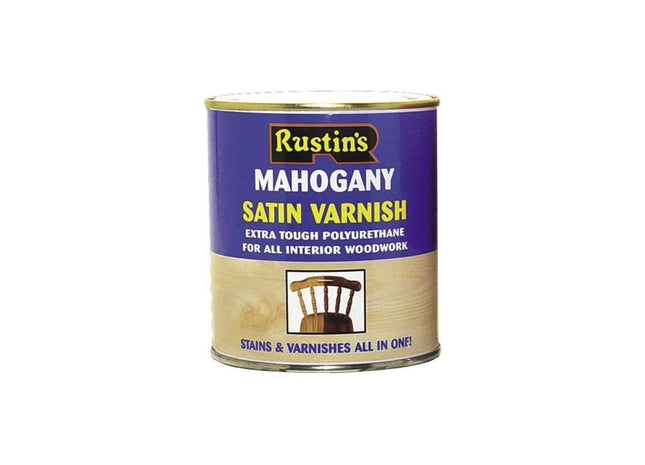 Rustins Polyurethane Varnish & Stain Satin Oak 250ml Rustins - RockBottom Nothampton