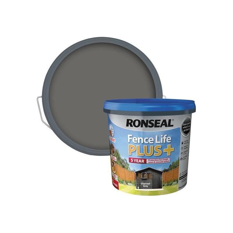Ronseal Fence Life Plus+ Charcoal Grey 5 litre Ronseal - RockBottom Nothampton